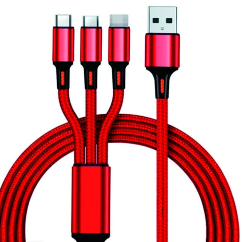 Καλώδιο USB πολλαπλής φόρτισης τηλεφώνου 47,2 ιντσών, πλεγμένο από νάιλον 3 σ