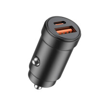 Κεφαλή φόρτισης αυτοκινήτου PD διπλής θύρας USB από κράμα αλουμινίου 66W, κεφ