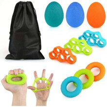 Bola de Reabilitação Manual, Silicone Ecológico, 3 Níveis de Resistência, Verde, Azul e Laranja, para Treinamento de Força de Preensão