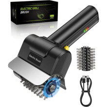 Escova elétrica sem fio para limpeza de grelhas de churrasco com bateria de longa duração, ideal para churrasqueiras a gás e churrasqueiras