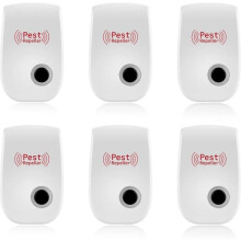 Kit com 6 Repelentes Ultrassônicos para Uso Interno, Dispositivo Eletrônico Repelente de Ratos e Mosquitos, Solução Compacta para Conectar n