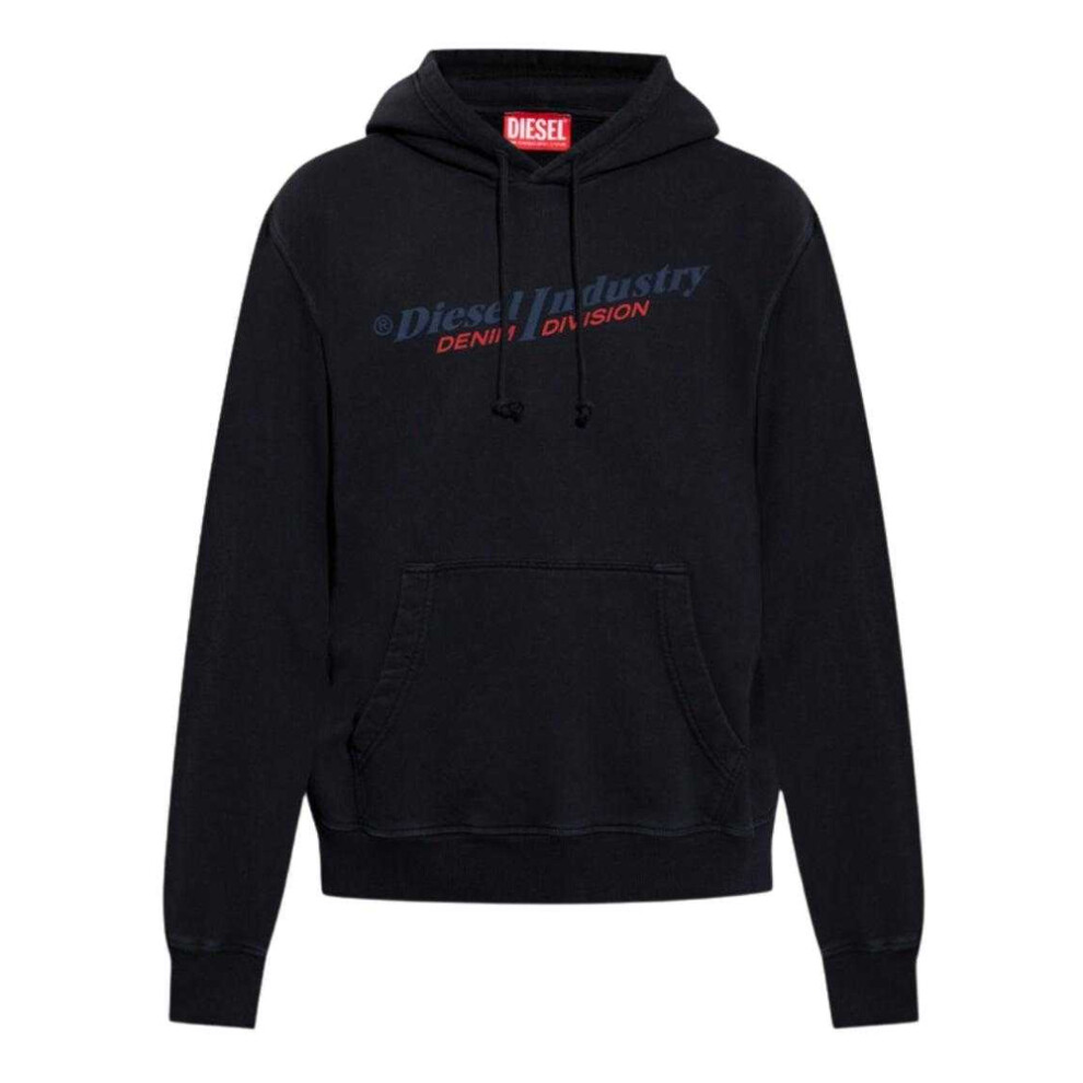 Diesel (S, ) Mens Industry Denim Division Hoodie Black