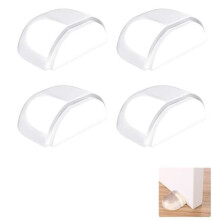 Protetor de maçaneta de porta semicircular transparente autoadesivo em borracha para uso doméstico.