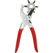 Alicate perfurador de couro para cintos e pulseiras de relógio, vermelho, ferramenta em aço carbono de 2 a 4,5 mm