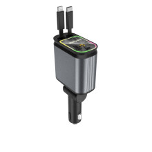 Retractable Car Charger, 66W 4 in 1 Cigarette Lighter USB Charger, Car Phone Charge Compatible with iPhone 17/16, Galaxy S25/24, iPad, Laptops