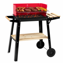 KCT Open Top BBQ Grill Trolley Garden Barbecue Steel Charcoal Cooking Outdoor Party Oven