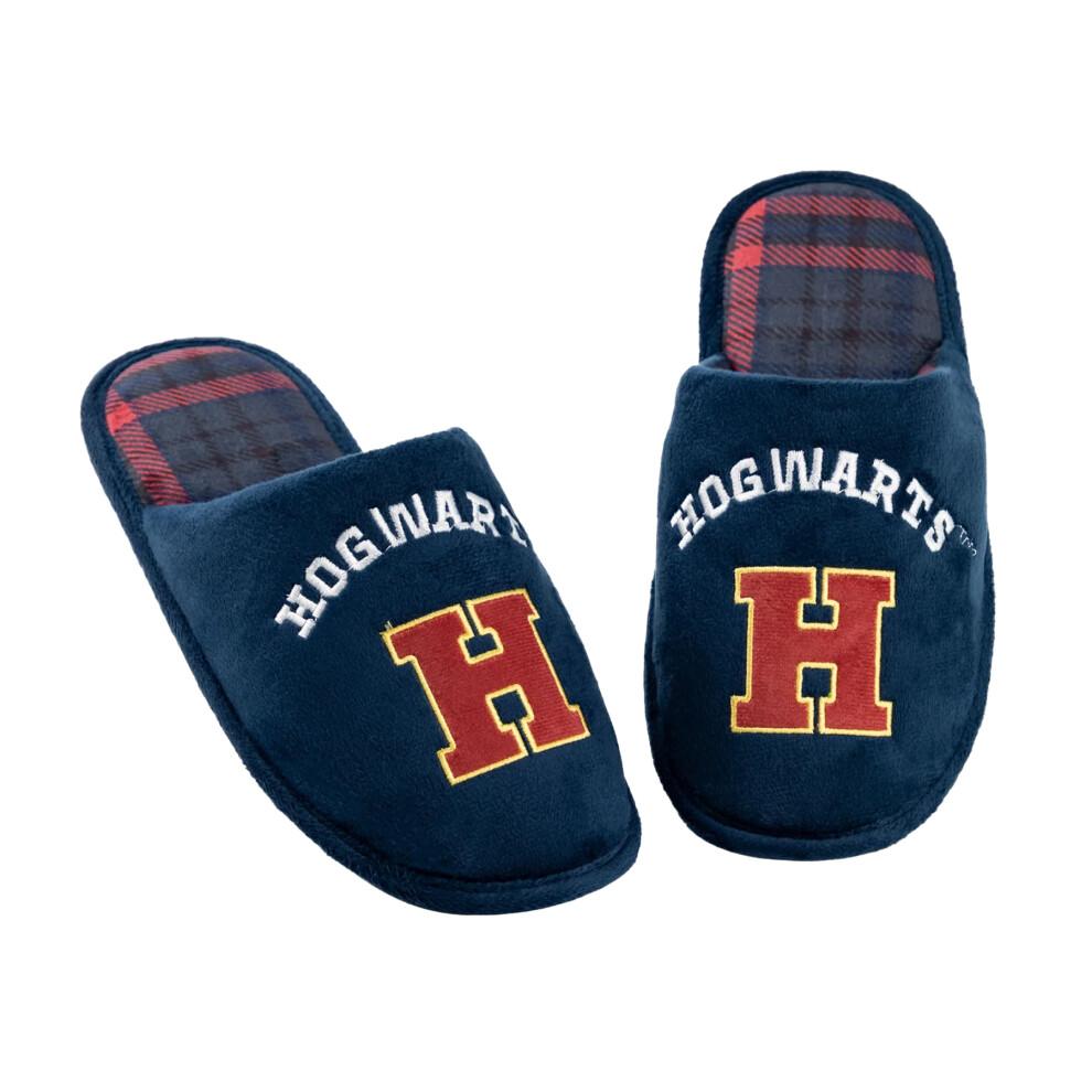 Harry Potter (11 Uk-12 Uk, Blue) Mens Hogwarts Mule Slippers