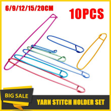 10pcs Yarn Stitch Holder Set Alloy Knitting Needle for Scarves Blankets