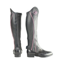 (L, Black/Pink) HyLAND Adults Two Tone Leather Gaiters