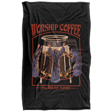 (147cm x 91cm, Black/Multicoloured) Steven Rhodes Worship Coffee Soft Touch Blanket