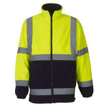 (S, Yellow/Navy) Yoko Unisex Adult Heavyweight Hi-Vis Fleece Jacket