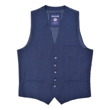 (40 in, Navy) Lambretta Mens Spencer Checked Waistcoat