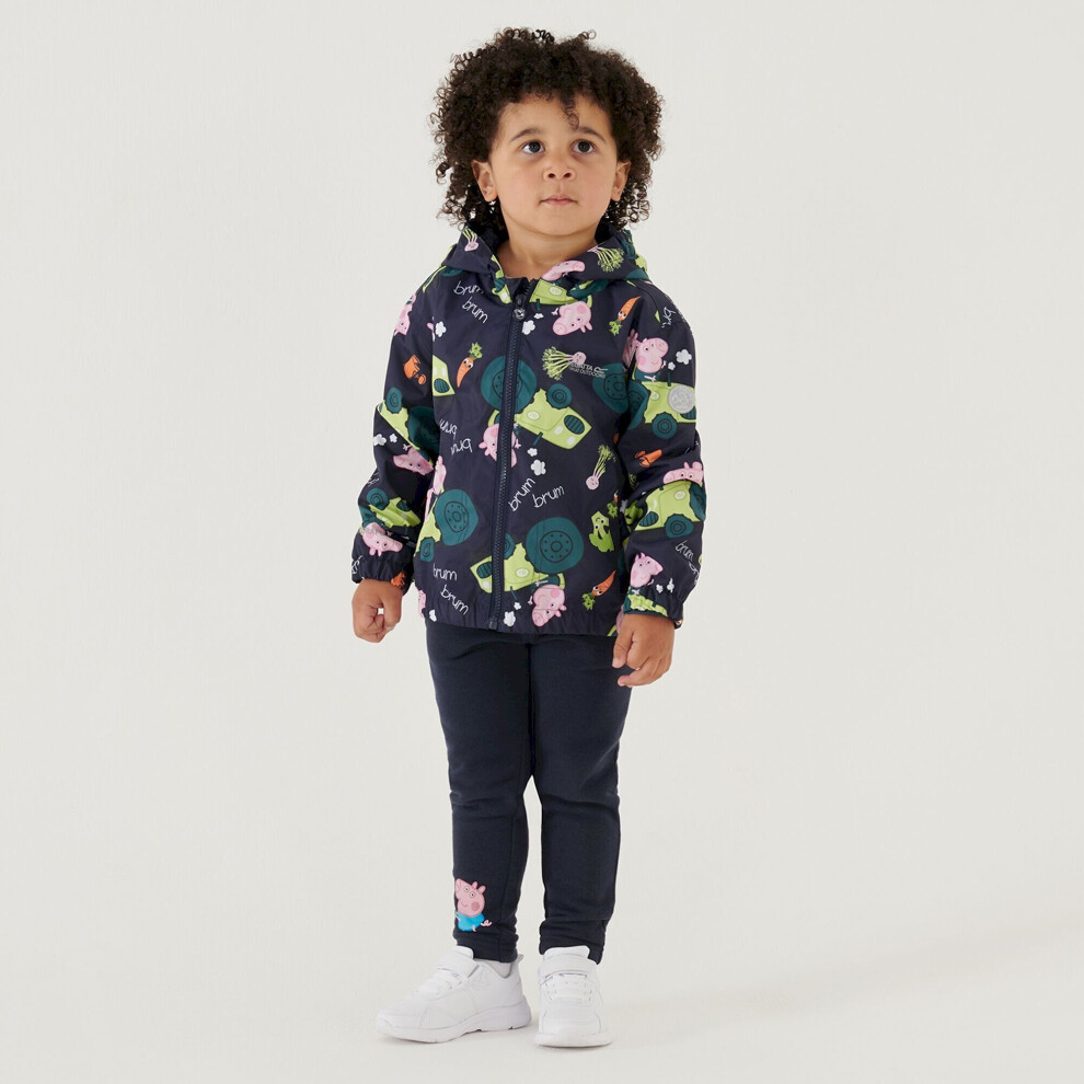 Regatta (12-18 Months, Navy) Childrens/Kids Peppa Pig Tractor Waterproof Jacket
