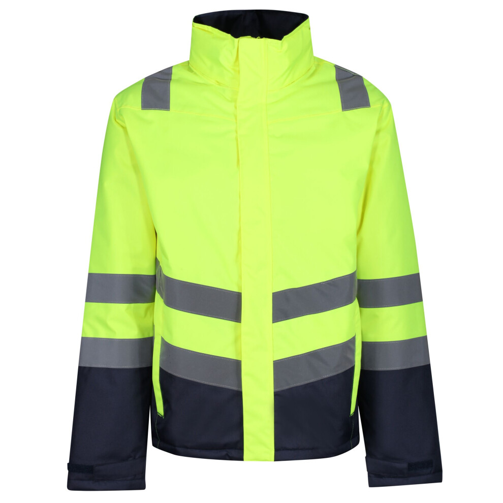 (L, Yellow/Navy) Regatta Professional Mens High-Vis Bomber Jacket 5059958916166