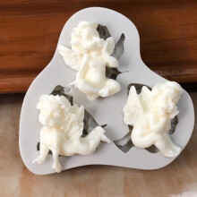 Baby Angel Shaped Silicone Mold Cake Decoration Boy Fondant Cookies Tools 3D Silicone Candy Mold color random