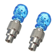 2 luces LED para tapas de válvulas, compatibles con llantas de bicicleta, automóviles y neumáticos, color azul.