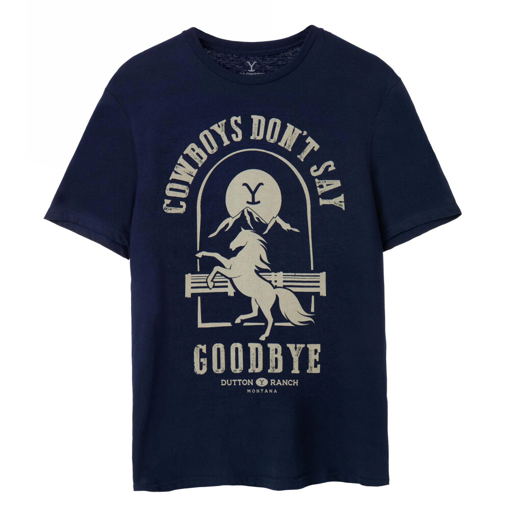 Yellowstone (L, Navy) Mens Cowboys Don't Say Goodbye T-Shirt Blue,Multicoloured