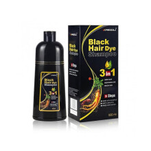 (Black) (Black) Hair Dye Shampoo Hair Color Shampoo Colors Hair in Minutes Long Lasting 500ml
