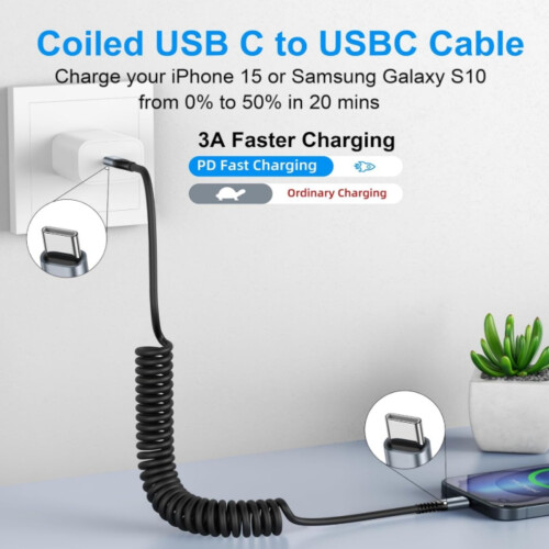 Suitable for Apple PD fast charging spring data cable iPhone7/8/xs/11/12/13/14 mobile phone car charging 1