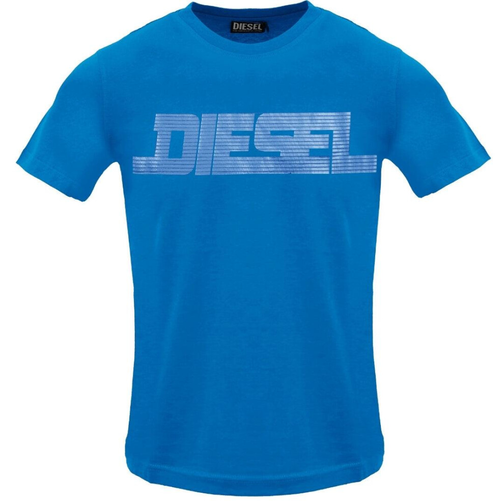 Diesel (Xxl, Sapphire) Mens Monotone Logo T-Shirt Blue