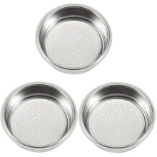 Conjunto de 3 Filtros de Café, Cesto de Aço Inoxidável de 51mm para Cafeteiras Sem Pressão, A