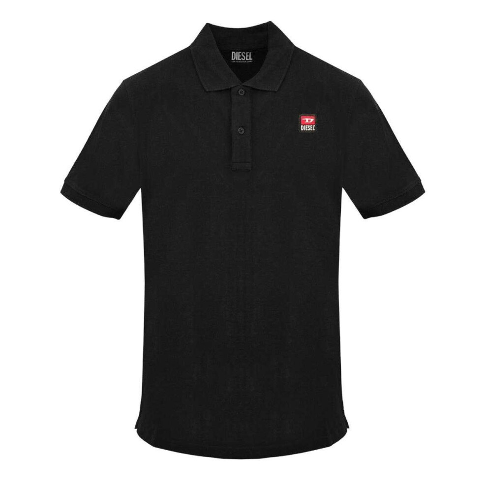 Diesel (S, ) Mens Caviar Small Logo Polo Shirt Black