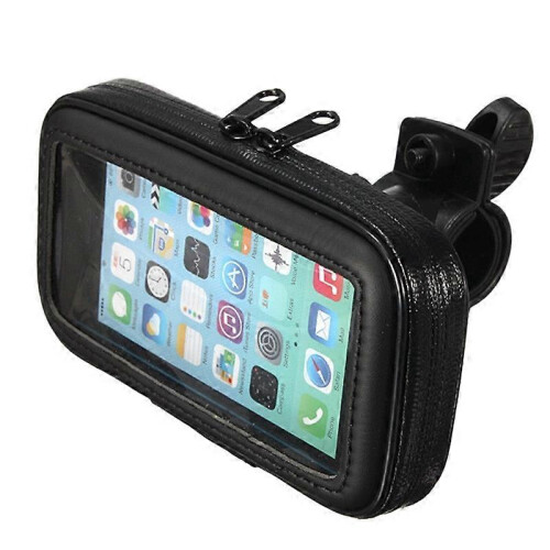 Bolsa impermeável para guidão de motocicleta de 5,5 polegadas com suporte para celular e GPS.