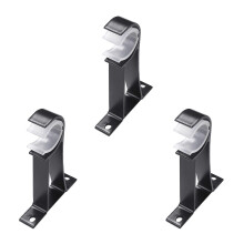 18Pcs Curtain Rod Bracket Set Single Hole Small Curtain Rod Hooks compatible with Wall Heavy Duty Curtain Drape