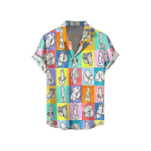 (C, L) (S, A) Funny Hawaiian Shirts for Men - Novelty Printed Beach Tops, Ugly Gag Gift Button Down Shirts