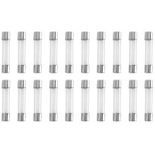 20 fusíveis de vidro de ação rápida, 8A (8 amperes), 250V, 6mm x 30mm