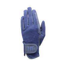 (M, Navy/Pencil Point Grey) Hy Childrens/Kids Logo Riding Gloves