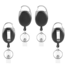 Chaveiro extensível, conjunto de 4 porta-crachás Jojo com alça de vinil e argola para chaves, cordão extensível