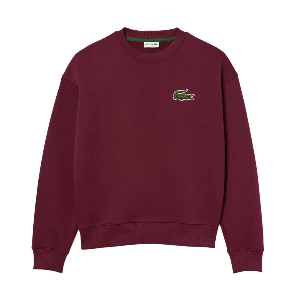 Lacoste (Xs, Burgundy) Mens Fleece Loose Fit Sweatshirt Red,Multicoloured
