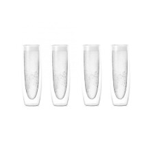 4Pcs Glass Champagne Glasses Double-Layer Handleless Sparkling Glasses High-End Red Wine Glasses Tra