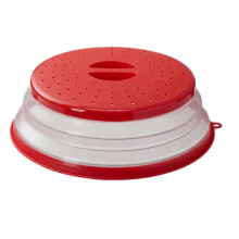 Opvouwbare spatdeksel voor de magnetron, magnetronbestendige afdekking met deksel (rood)