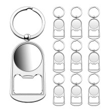 10 stuks sublimatie blanco sleutelhangers, metalen flesopener, blanco sleutelring, rechthoekige sublimatie