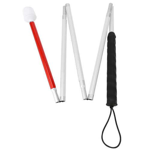 Aluminum Folding Cane 4-Sec Folding Cane with Rolling Tip  compatible with  Blind Walking Stick