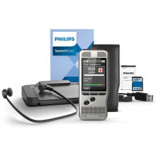 Philips DPM6700 Starter Kit - Dictaat- en transcriberen kit met digitale dictafoon 8 GB, twee microfoons, SD-slot en pedaal