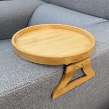 Sofa Tray Table Sofa Armrest Clip On Tray Natural Wooden Sofa Tray Practical TV Snack Tray for Remote Control Coffee Snacks