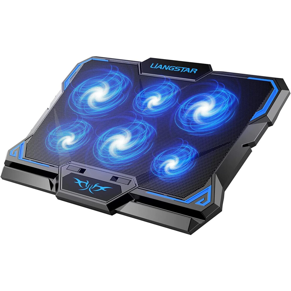 Laptop Cooling Pad, Laptop Cooler With 6 Quiet Led Fans For 15.6-17 Inch Laptop Cooling Fan Stand,Switch Control Fan Speed Function (Blue) Blue 844529022491