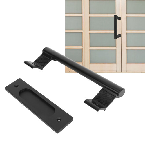 Black Double Sided Barn Door Handle Universal Fit