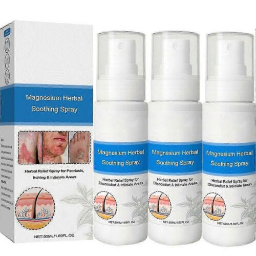 (3pcs) (3pcs) Magnesium Herbal Psoriasis Spray, Magnesium Herbs Hauts