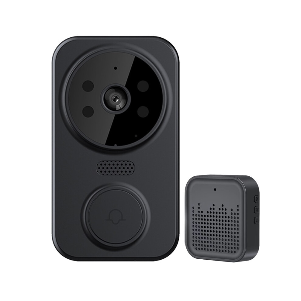 (Black) Wifi Smart Video Doorbell Camera Night Vision Smart Visual Doorbell App Remote Monitoring Intelligent Doorbell For Home Security 4017648544366