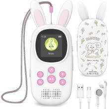 2025 Latest Model 32GB MP3 Music Player for Kids, Cute Bunny Kids Music MP3 Player with Bluetooth, MP3 & MP4 Players with Speaker, MP3 Pla
