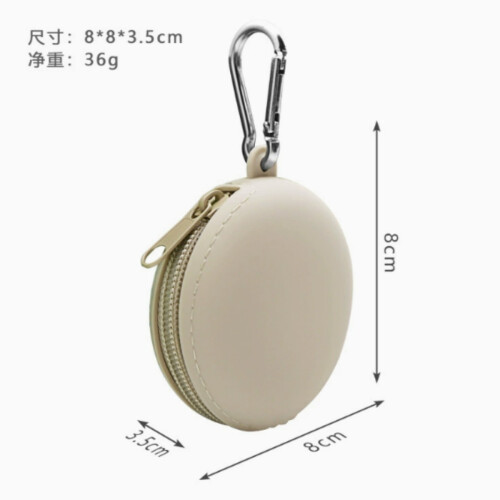 Bolsa pequena de silicone para auriculares e moedas, para pendurar, guardar cabos e pequenos objetos