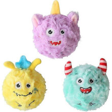 3Pack Squeaky Dog Balls,2 in1 Funny Puppy Ball Toys,Birthday Dog Toy for Small Medium Dogs (Monster Ball)