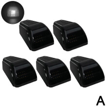(5pcs black and white light/One size) Solar Truck Top Mouse Light Cab Marker Roof12LED Light F150 Truck RAM Car