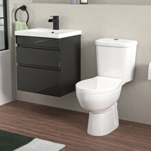 Nes Home 500mm Wall Hung Vanity 2 Drawers Handless Anthracite with Toilet