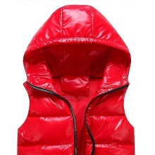 (2XL, Red) Sliktaa Unisex Shiny Waterproof Sleeveless Jacket Lightweight Puffer Vest
