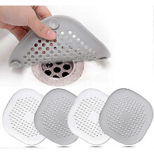 4 Pcs Silicone Drain Protector, Kitchen Sink Strainer with Suction Cup, Bathtub Drain Cover Filter, Sink Strainer for Kitchen and Bathroom.